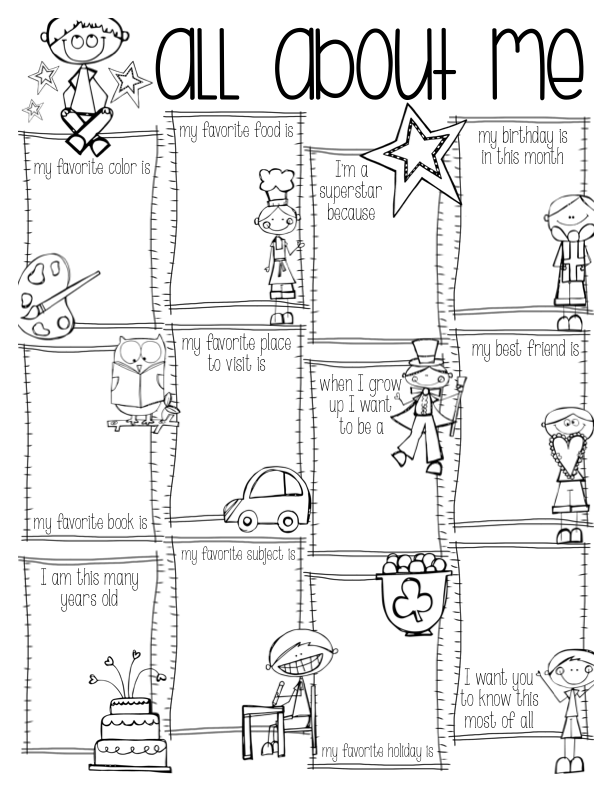 All About Me Coloring Pages To Download And Print For Free