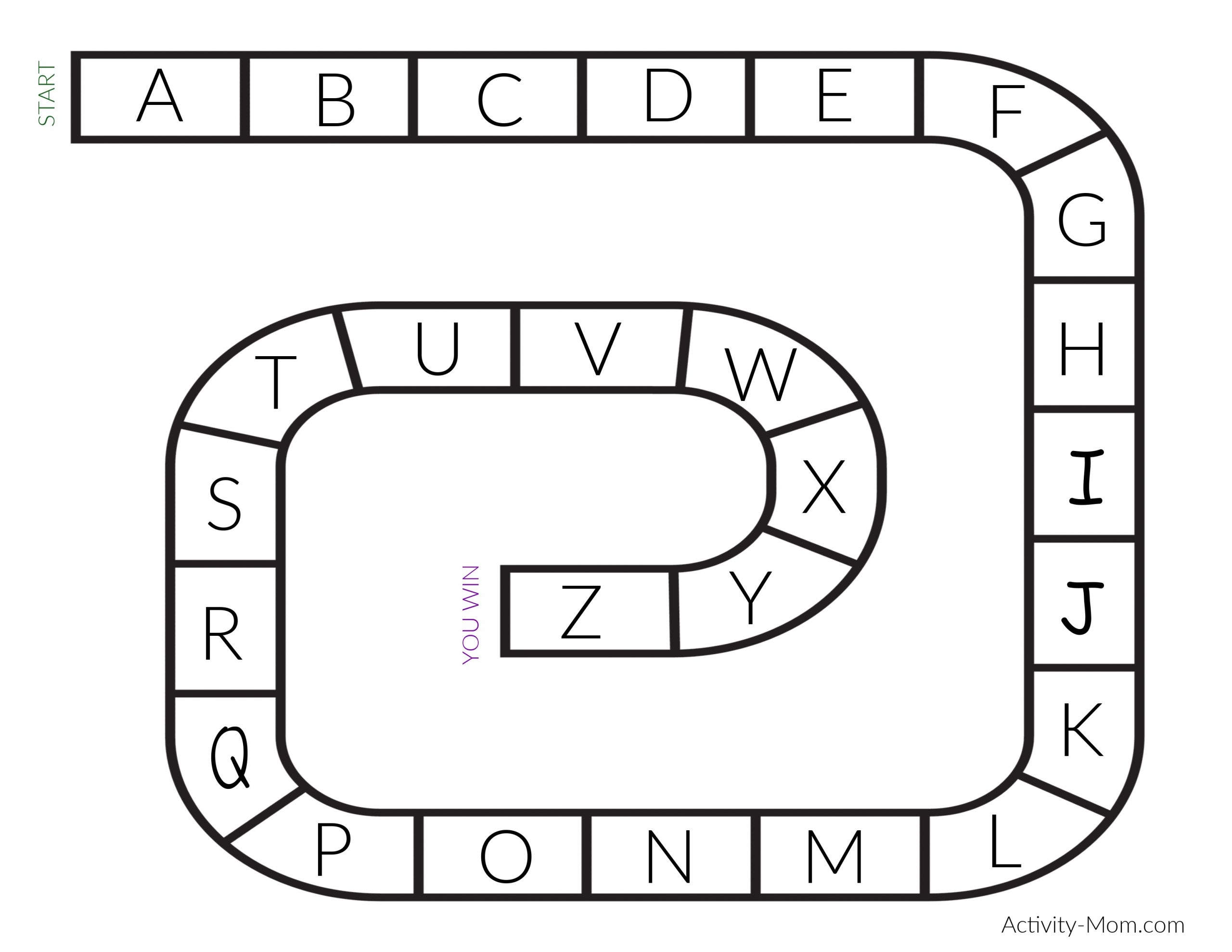 Alphabet Board Game Printable The Activity Mom