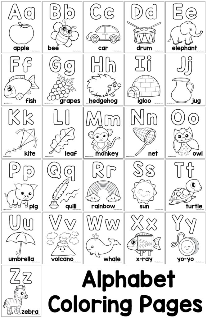 Alphabet Printable Coloring Pages