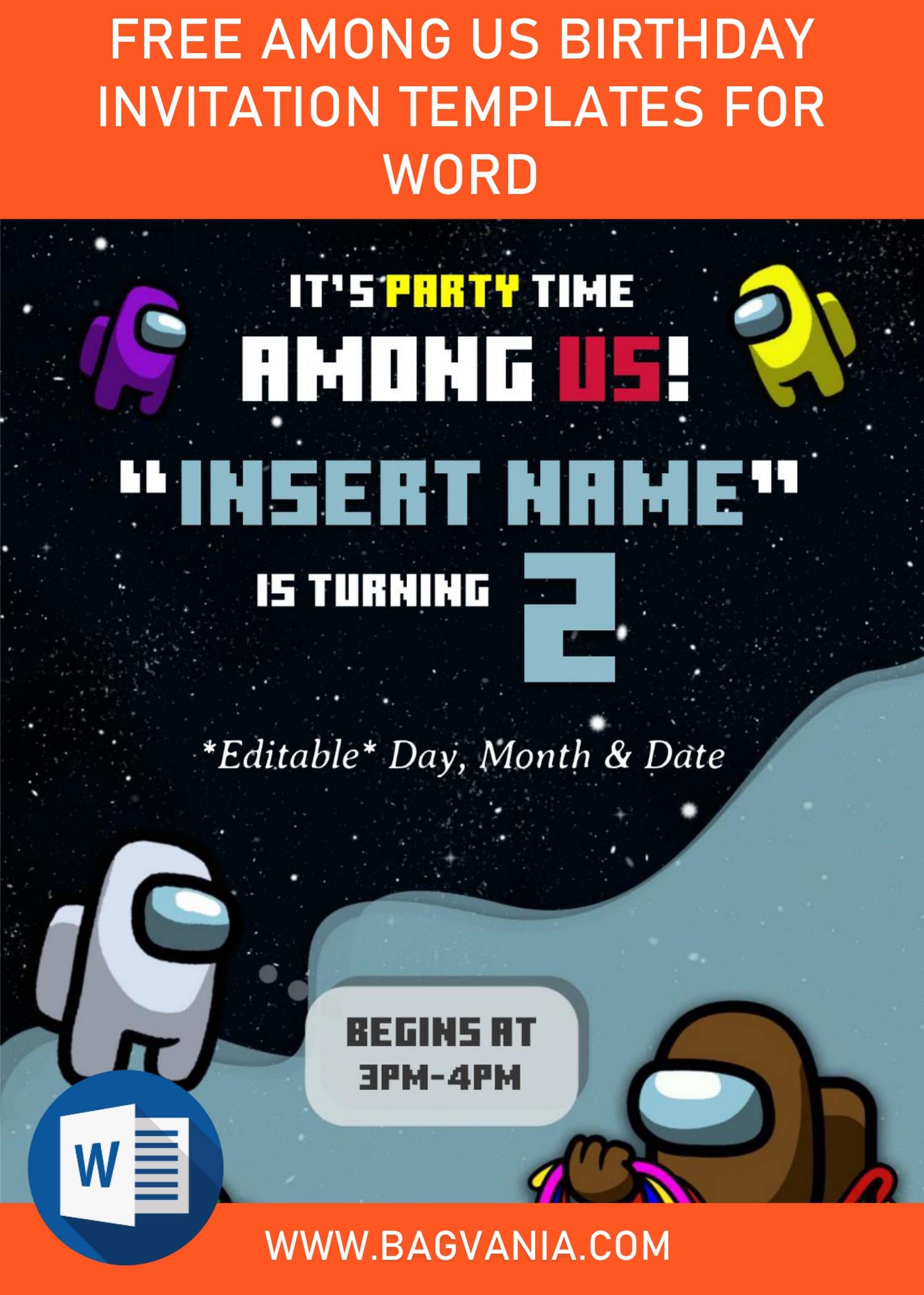 Among Us Invitation Template Free Template