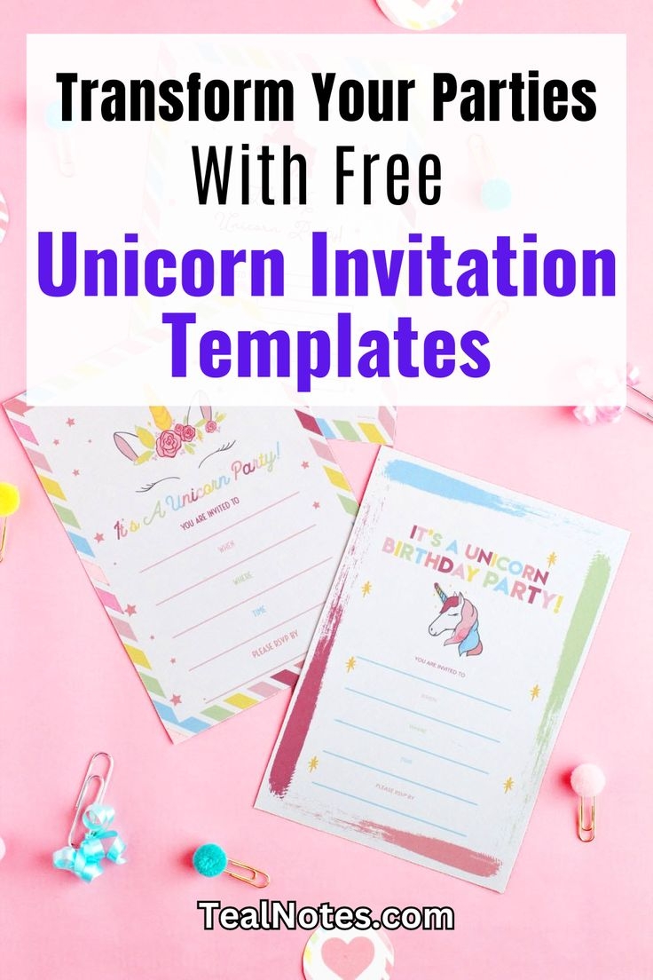 An Unicorn Birthday Party With Free Printables On It And The Text