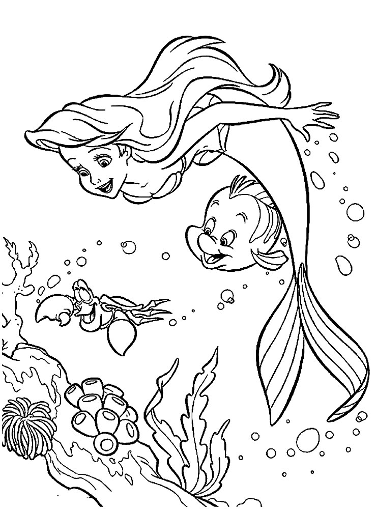 Ariel Little Mermaid Coloring Pages Printables