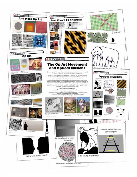 Art History Op Art Movement Optical Illusions Worksheet
