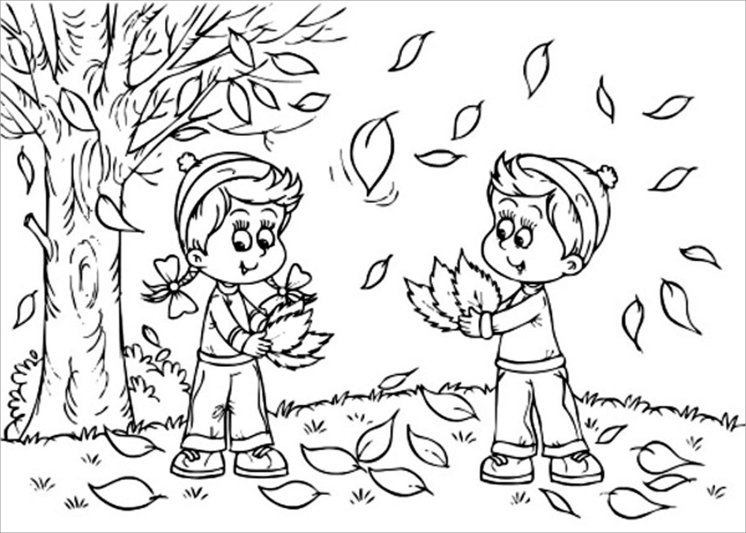 Autumn Coloring Page For Kids ColoringBay