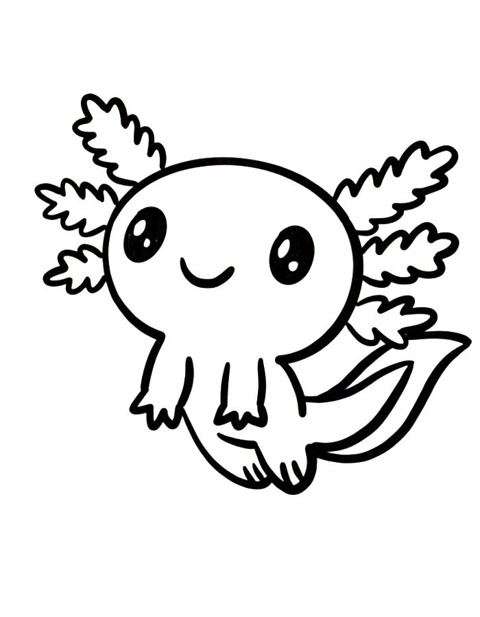 printable axolotl pictures to color