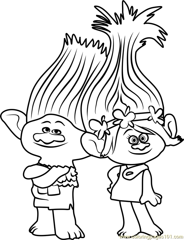 Baby Poppy Troll Coloring Page Coloring Pages