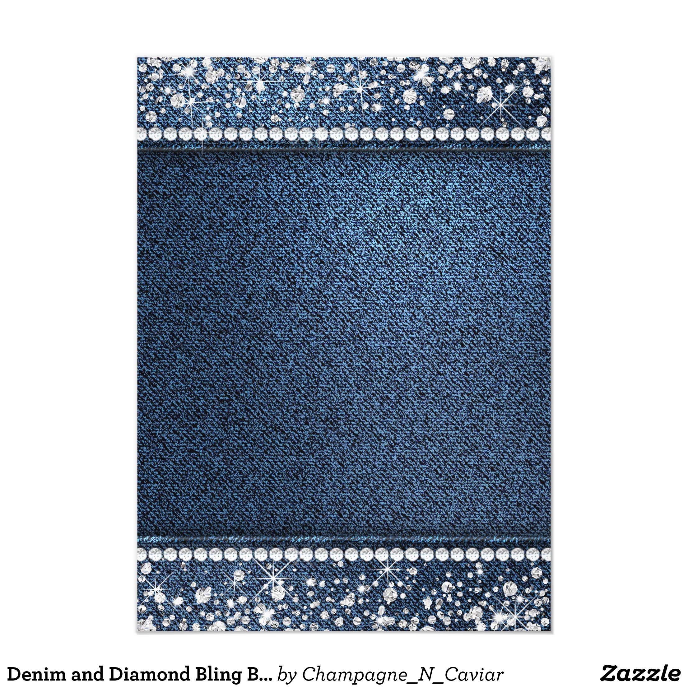 free denim and diamonds invitation templates