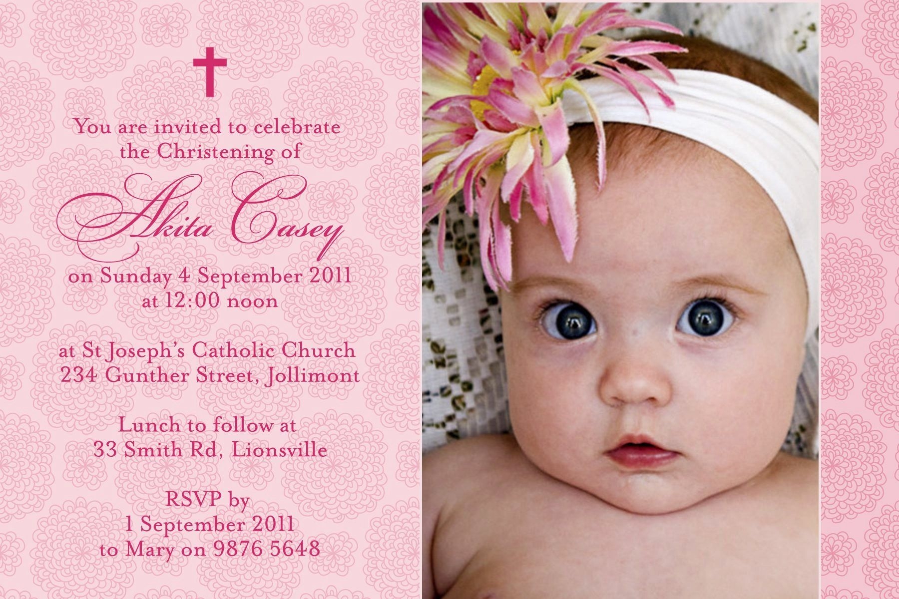 Baptism Invite Template Free