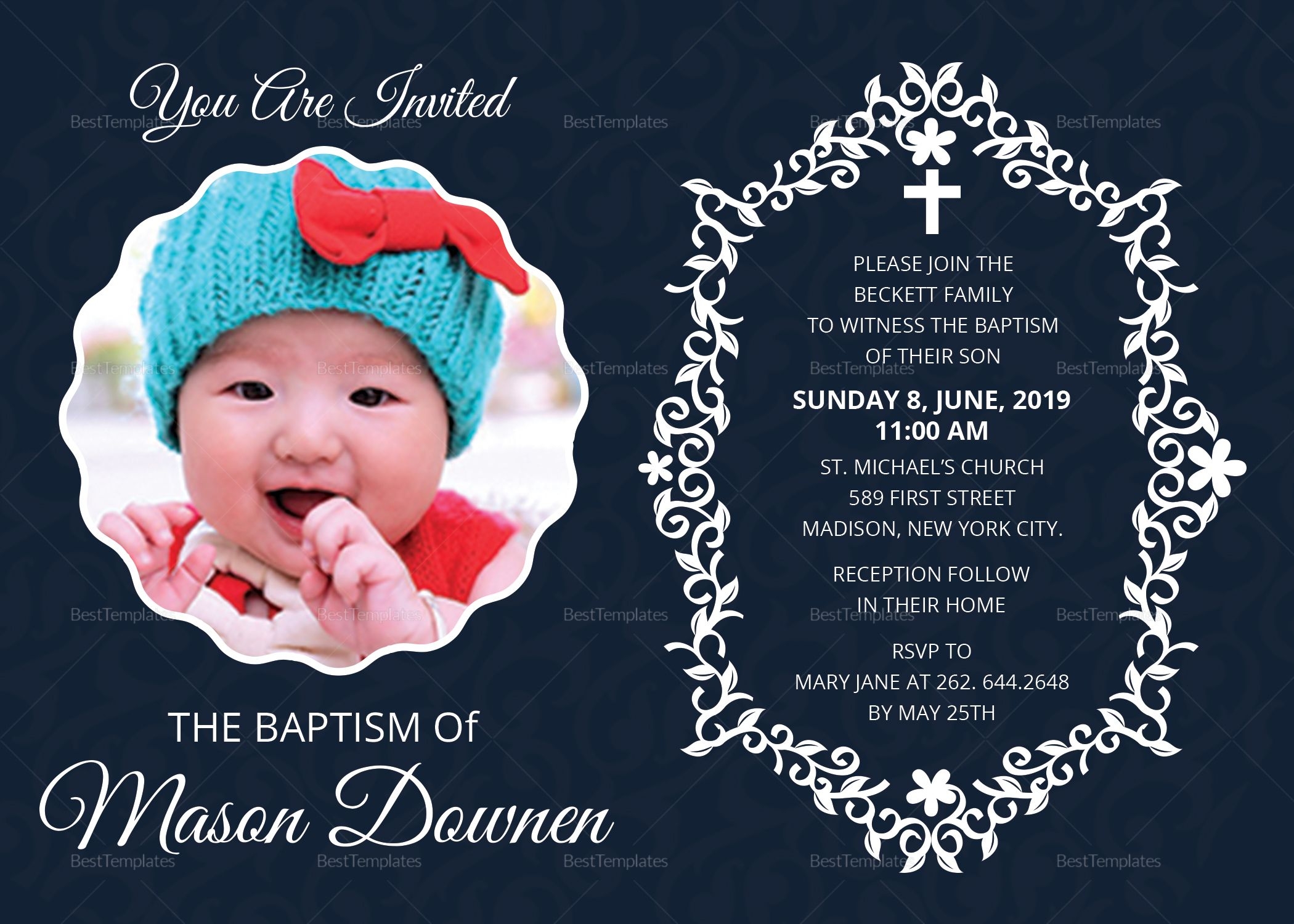 Baptism Invite Template Free