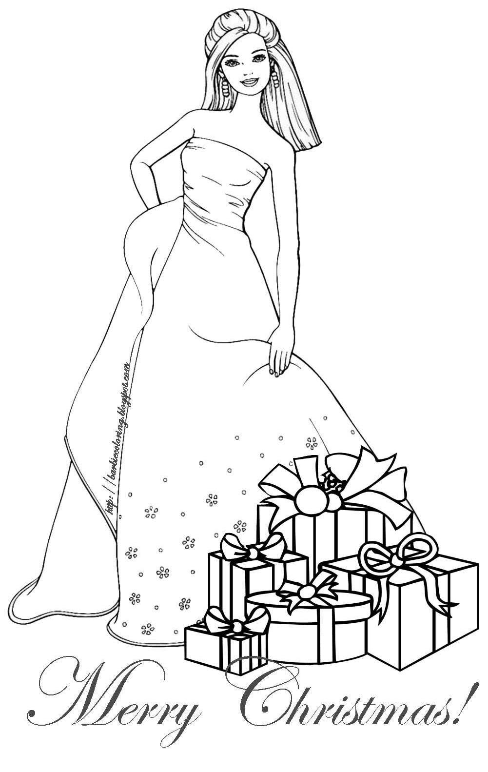 free coloring page barbie