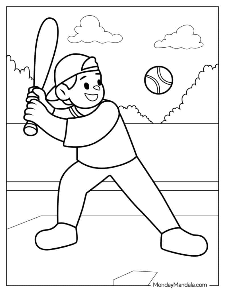 baseball coloring pages free printable