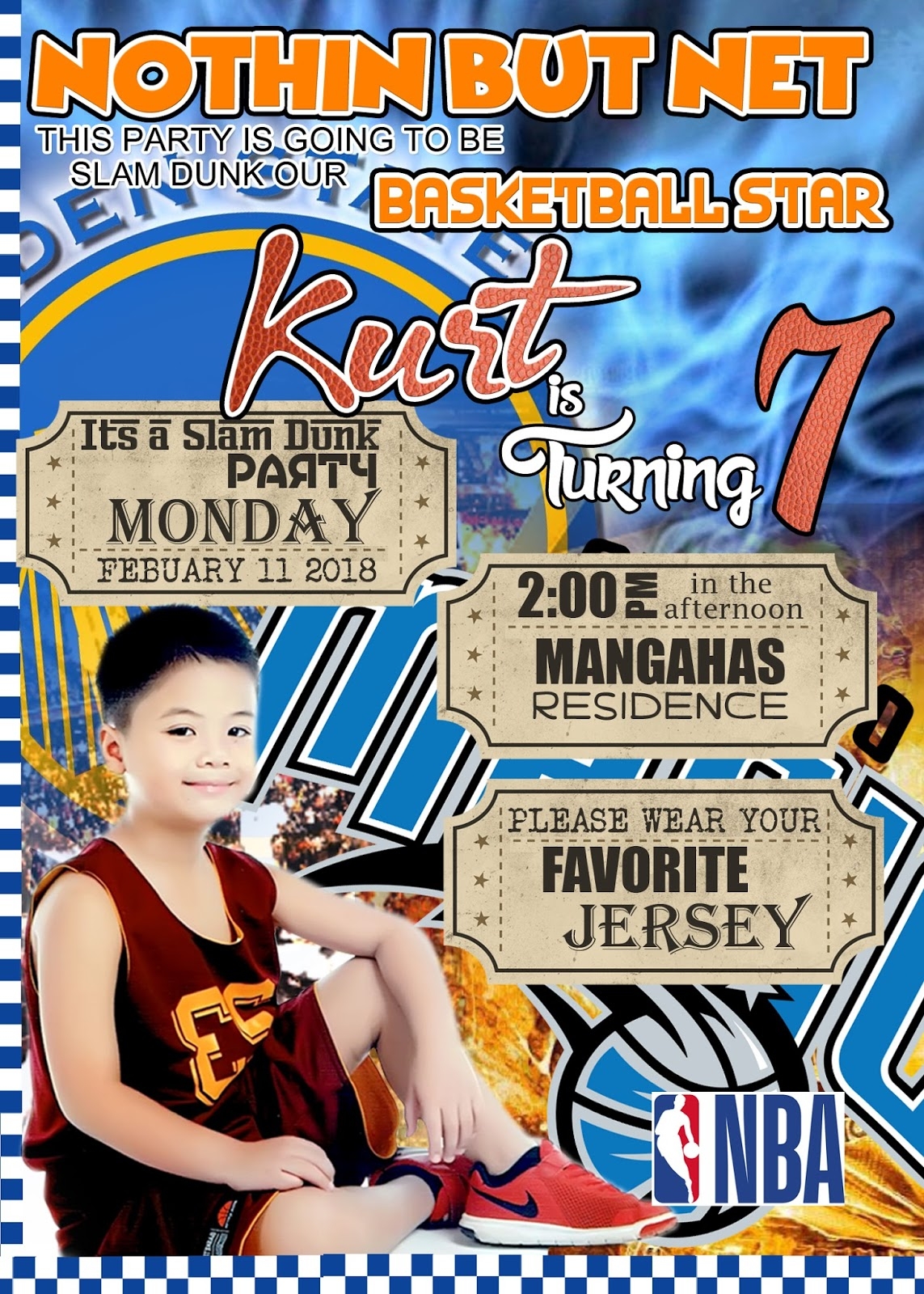 Basketball Birthday Invitation Templates