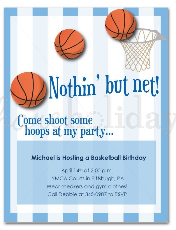 Basketball Birthday Invitation Templates