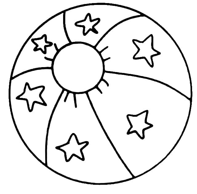 Beach Ball Coloring Page Easy Drawing Guides 47 OFF