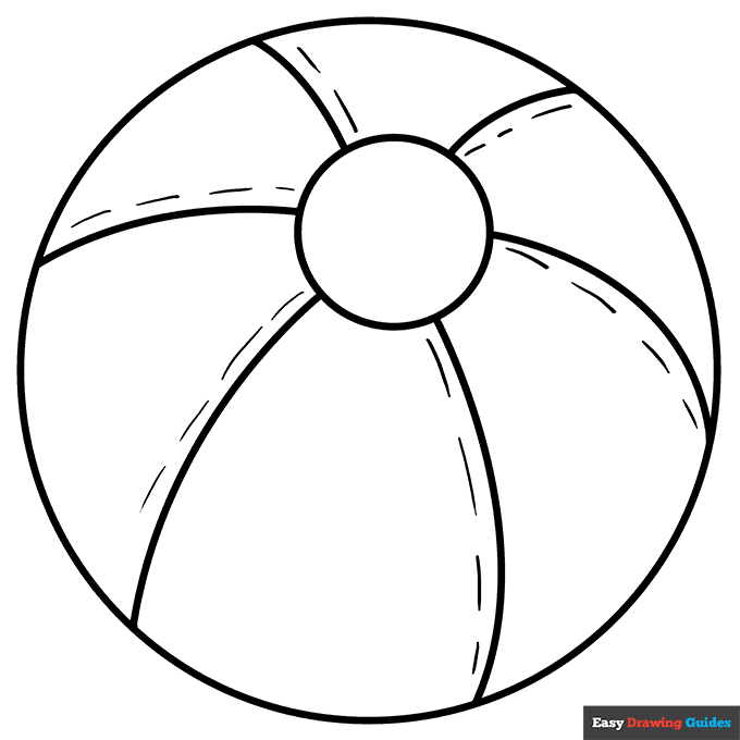 Beach Ball Coloring Page Easy Drawing Guides 47 OFF