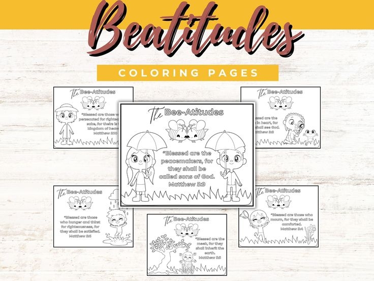 Beatitudes Coloring Pages Bible Activities Printable Bible Verse Game