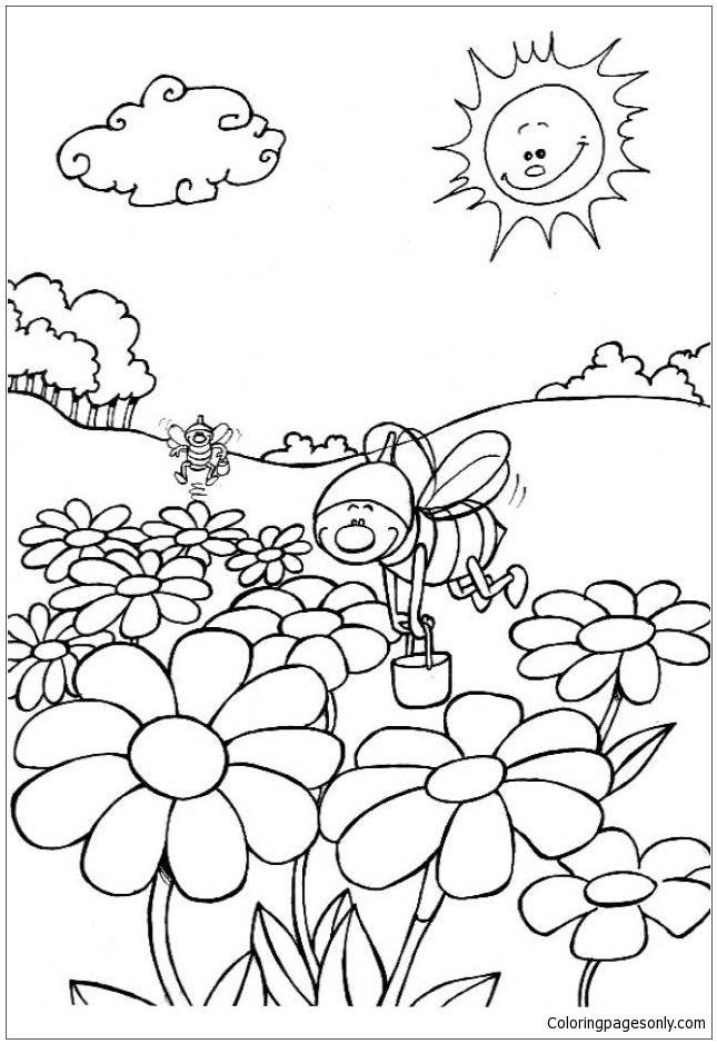 free coloring pages bees