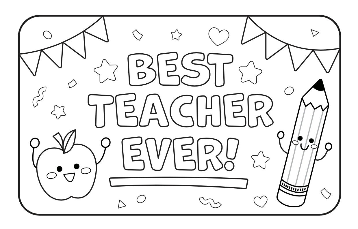 Best Teacher Ever Coloring Page Little Bee Family