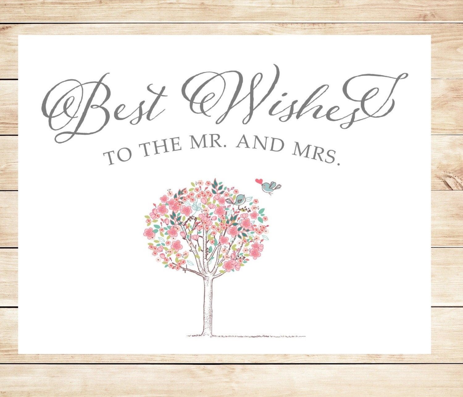 printable wedding wishes card