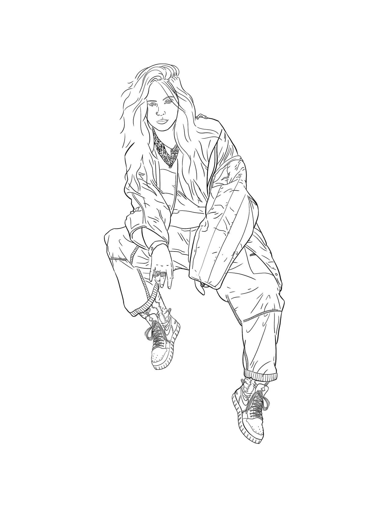 Billie Eilish Coloring Pages Coloring Home