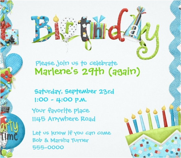 free birthday invitation templates for word