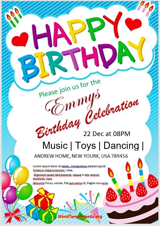 free birthday invitation flyer templates