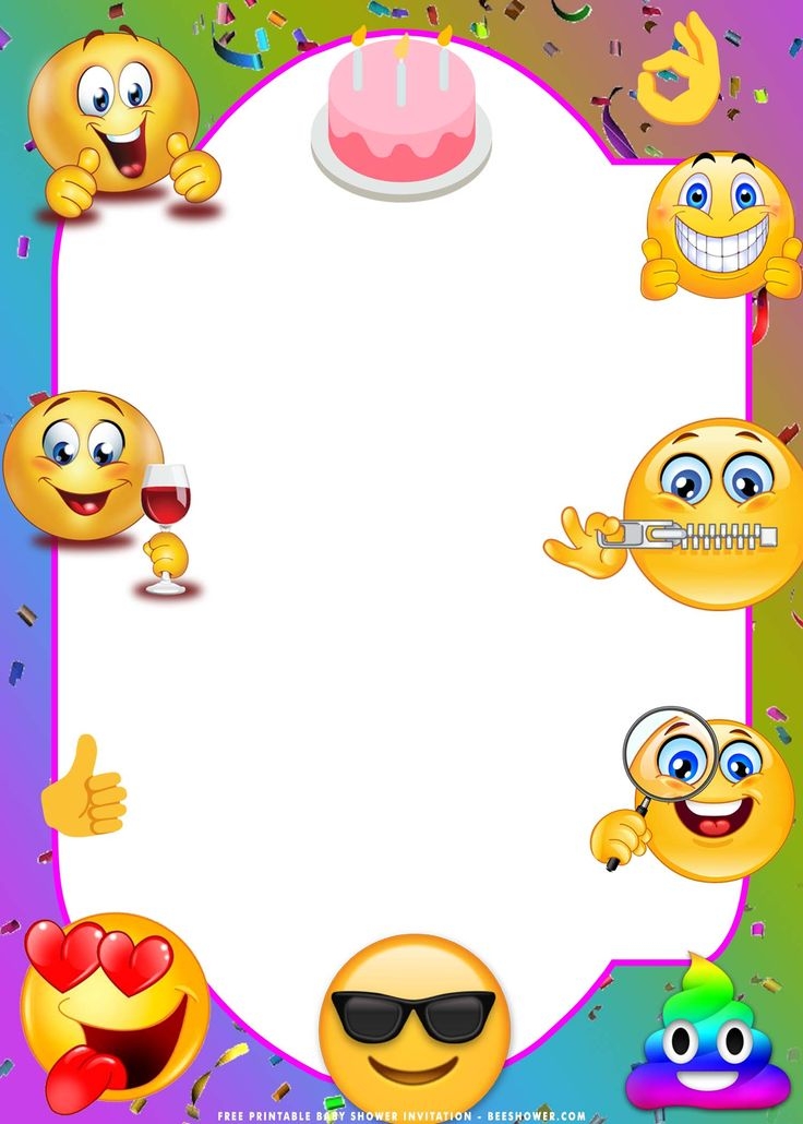 free printable emoji birthday invites templates