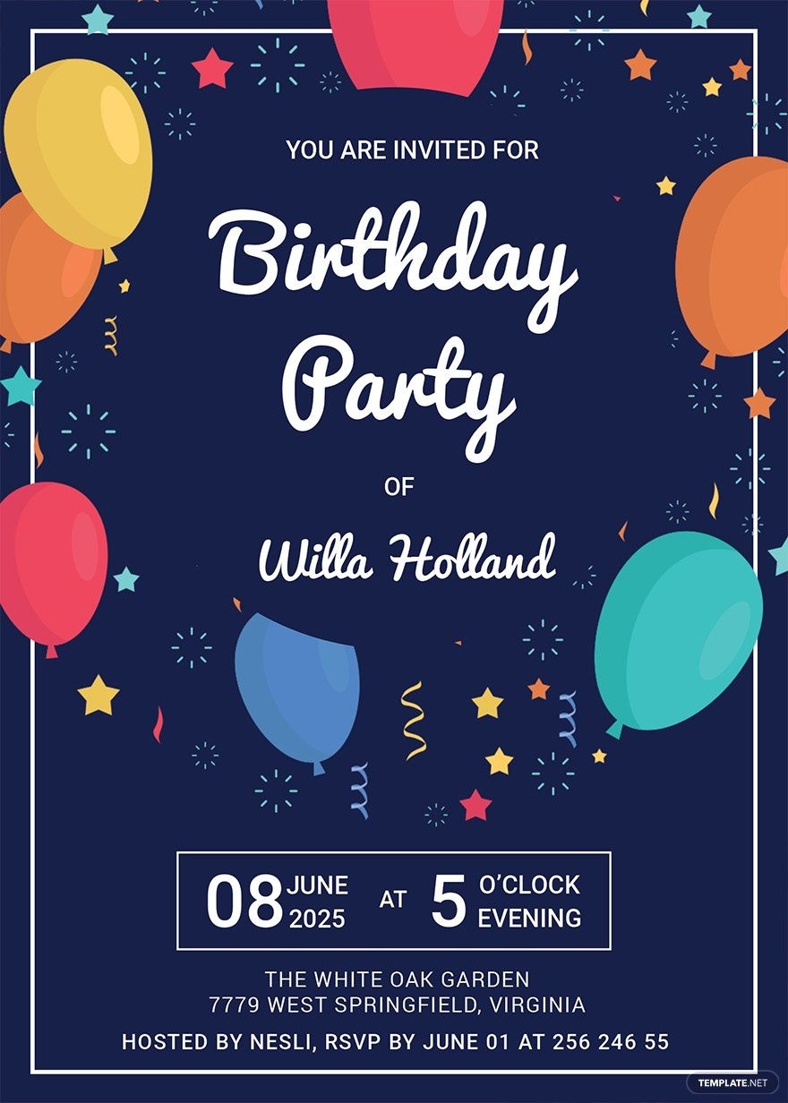 first birthday party invitation template