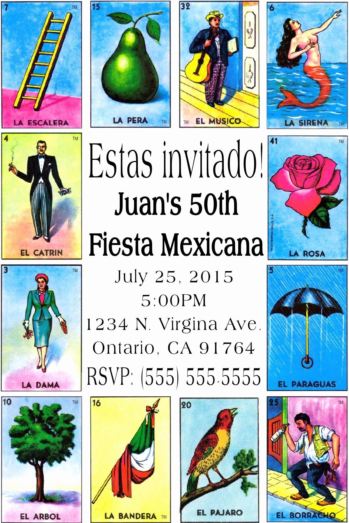 Blank Loteria Invitation Template Free
