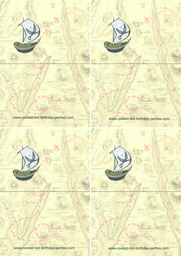 Blank Printable Pirate Foldable Thank You Cards Coolest Free Printables