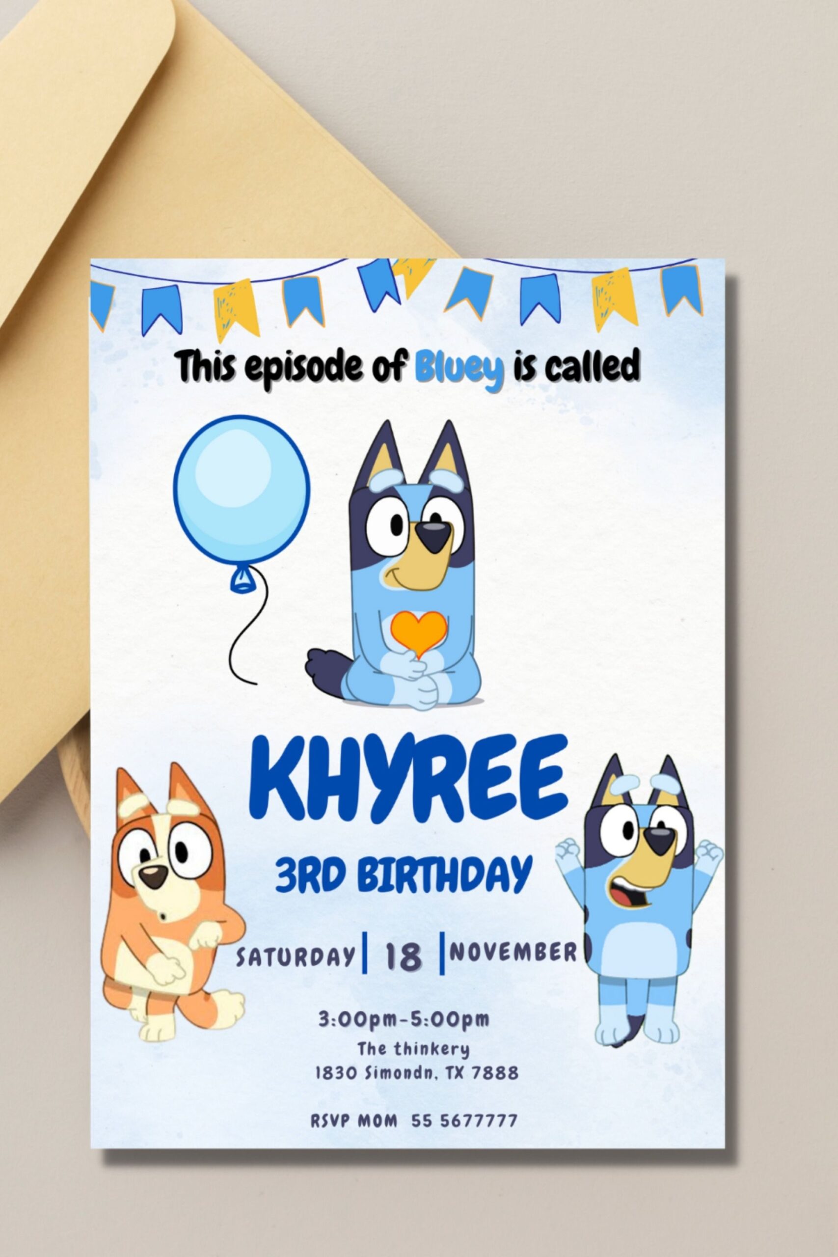 Bluey Invitation Template Free Social Media Template