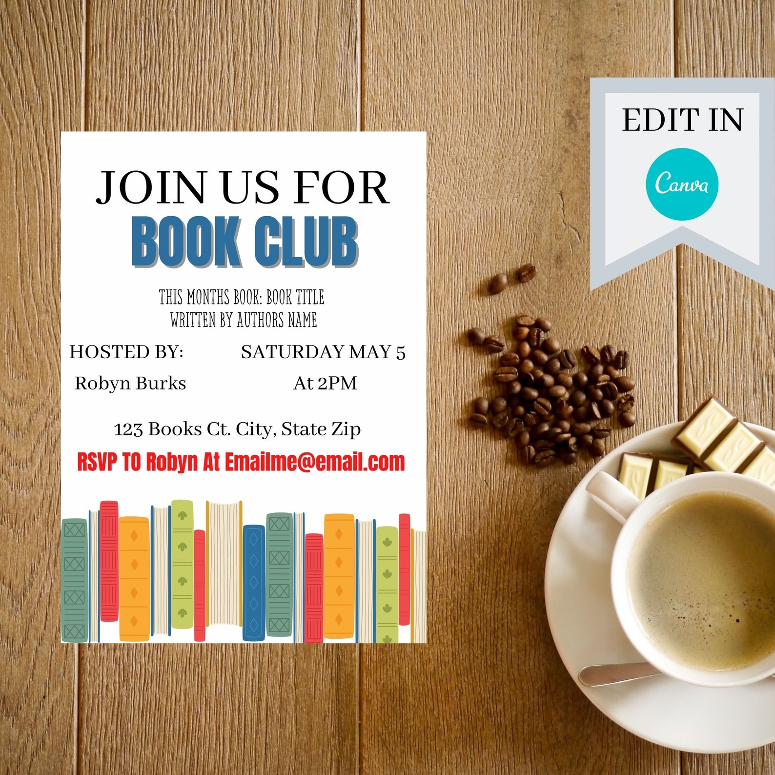 free book club invitation template