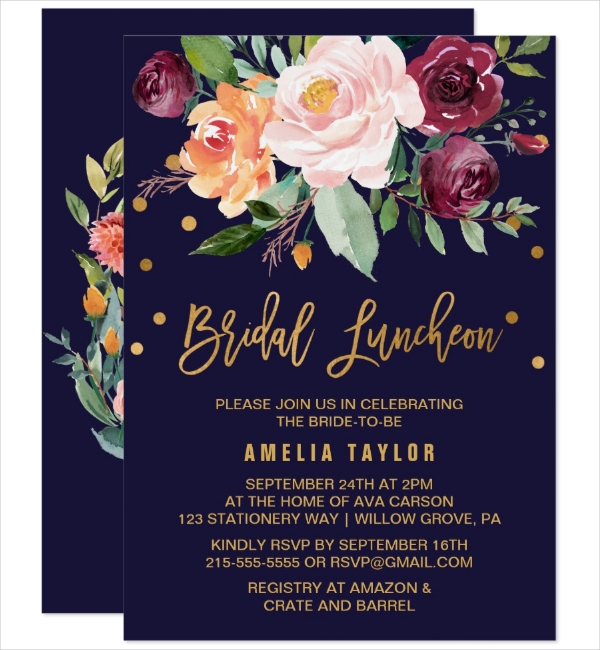 Bridal Luncheon Invitations Templates