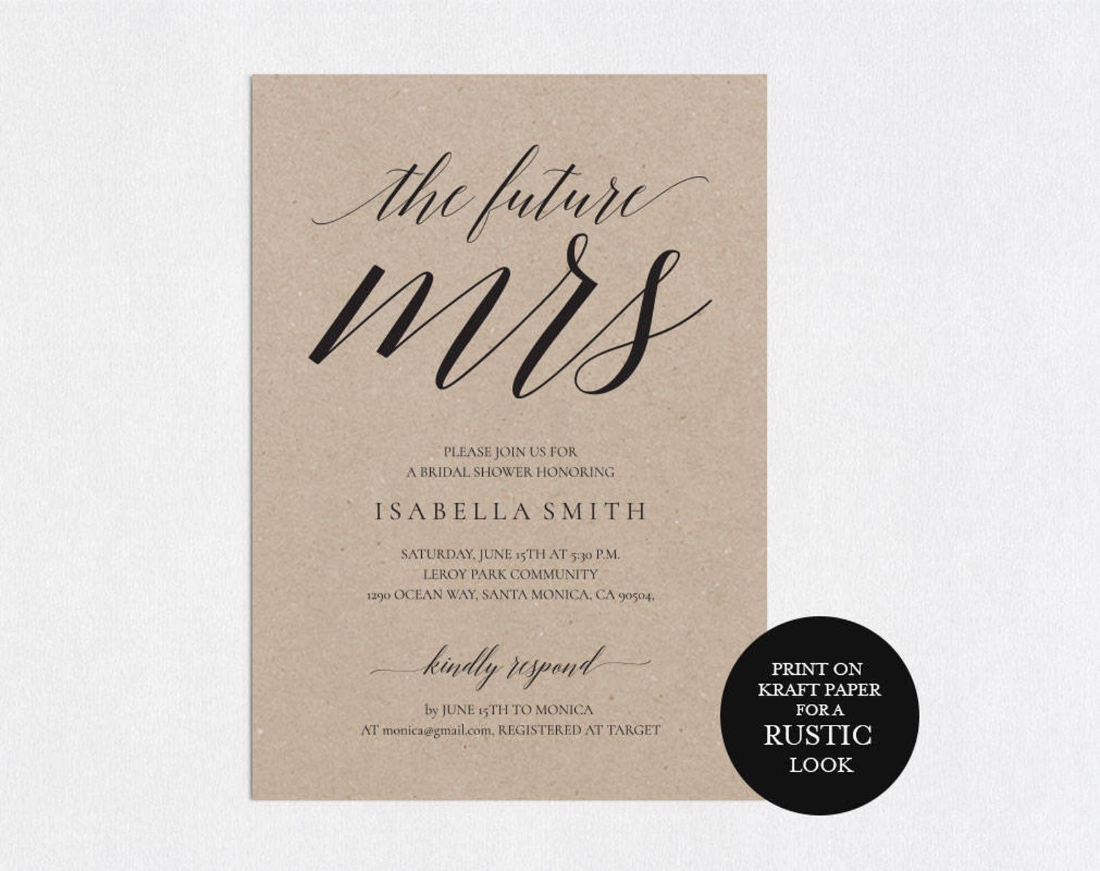 Bridal Shower Invitation Template Bridal Shower Invitation Etsy