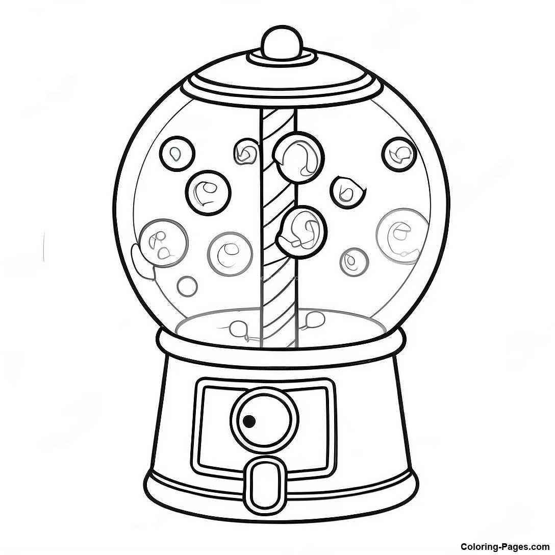 Bubble Gum Machine Coloring Page Coloring Pages