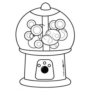 Bubble Gum Machine Coloring Page