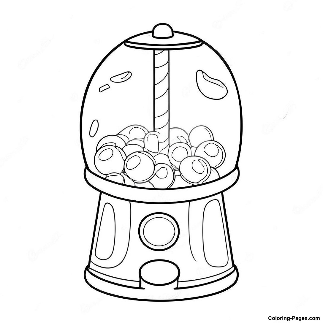 Bubble Gum Machine Coloring Page Coloring Pages