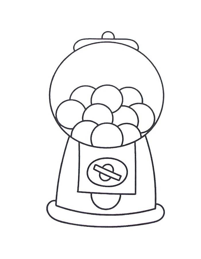 Bubble Gum Machine Coloring Page