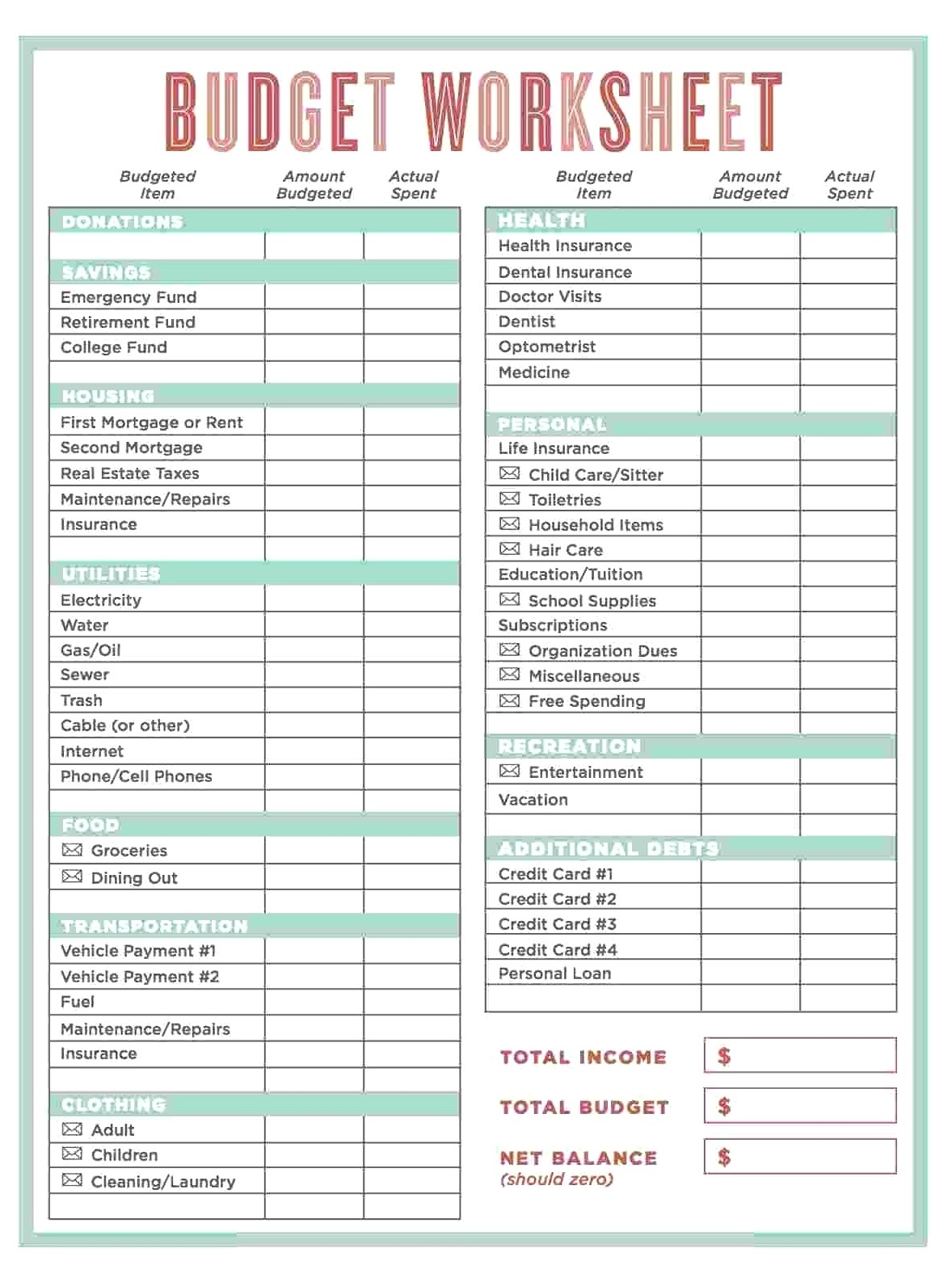 Budget Worksheet Template Printable Tedy Printable Ac Vrogue co