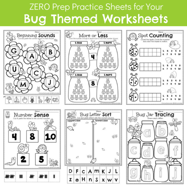 preschool worksheets bugs