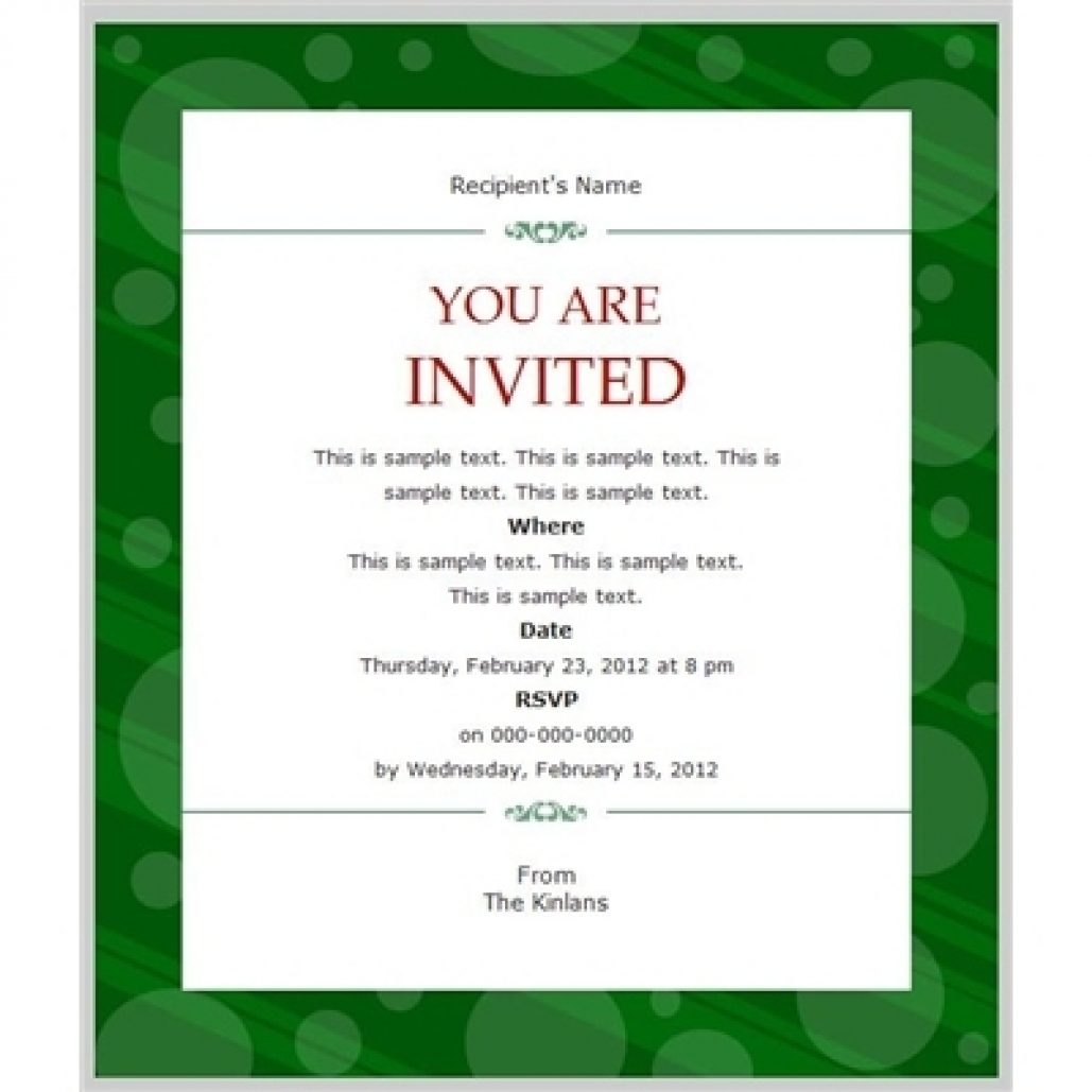 Business Invitation Templates For Word