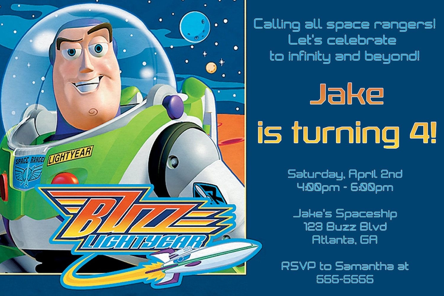 Buzz Lightyear Invitation Template Free Printable Word Searches