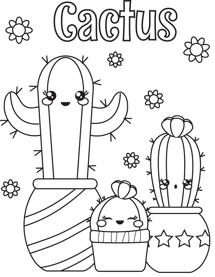 Cactus coloring page printable cactus coloring pages for kids