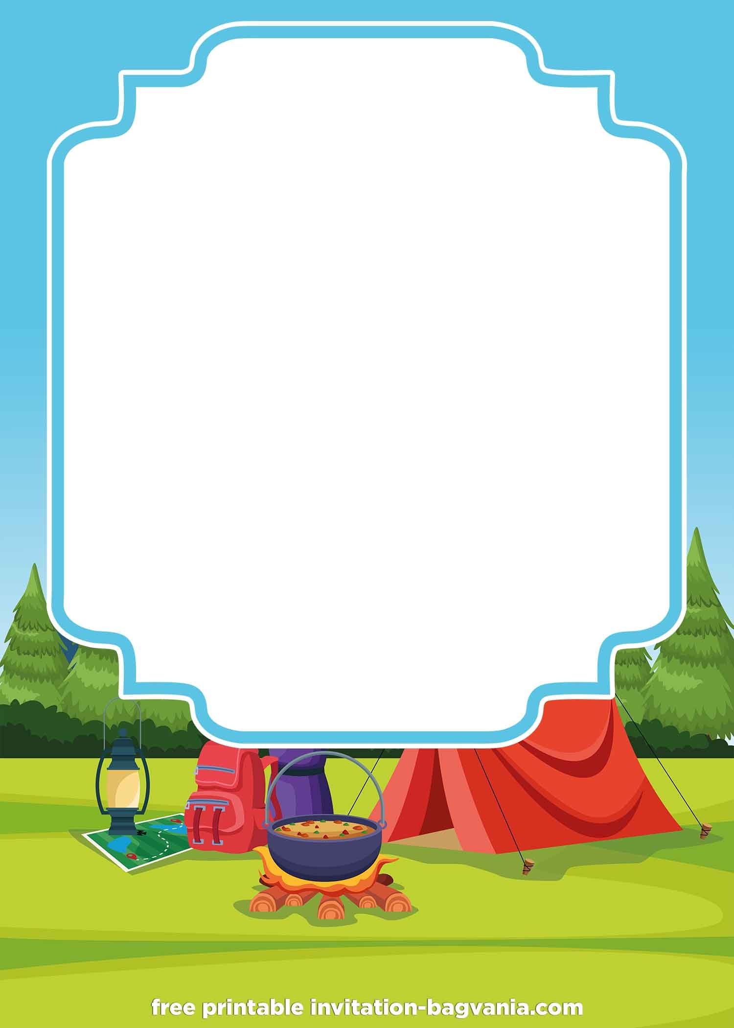Camping Birthday Invitations Camping Birthday Party Outdoor Birthday 