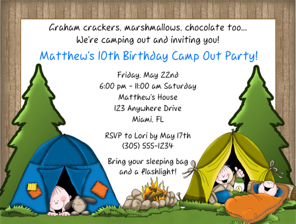 Camping Party Invitation Templates