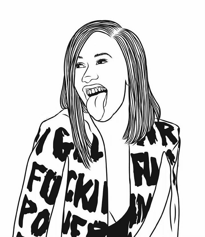 Cardi B Happy Coloring Page Free Printable Coloring Pages For Kids