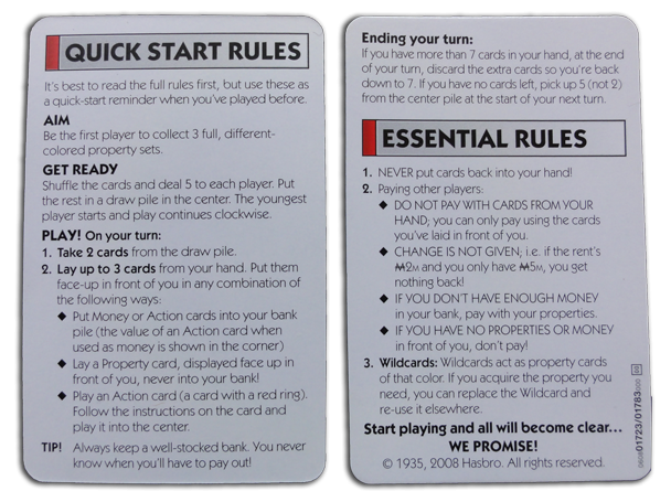 Cards In The Monopoly Deal Deck