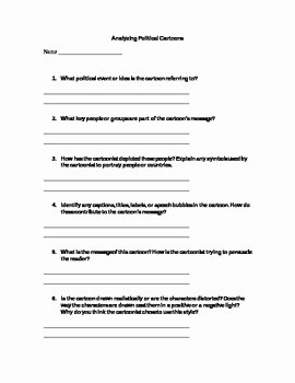 Cartoon Analysis Worksheet Answers Luxury Analyze Political Cartoons 