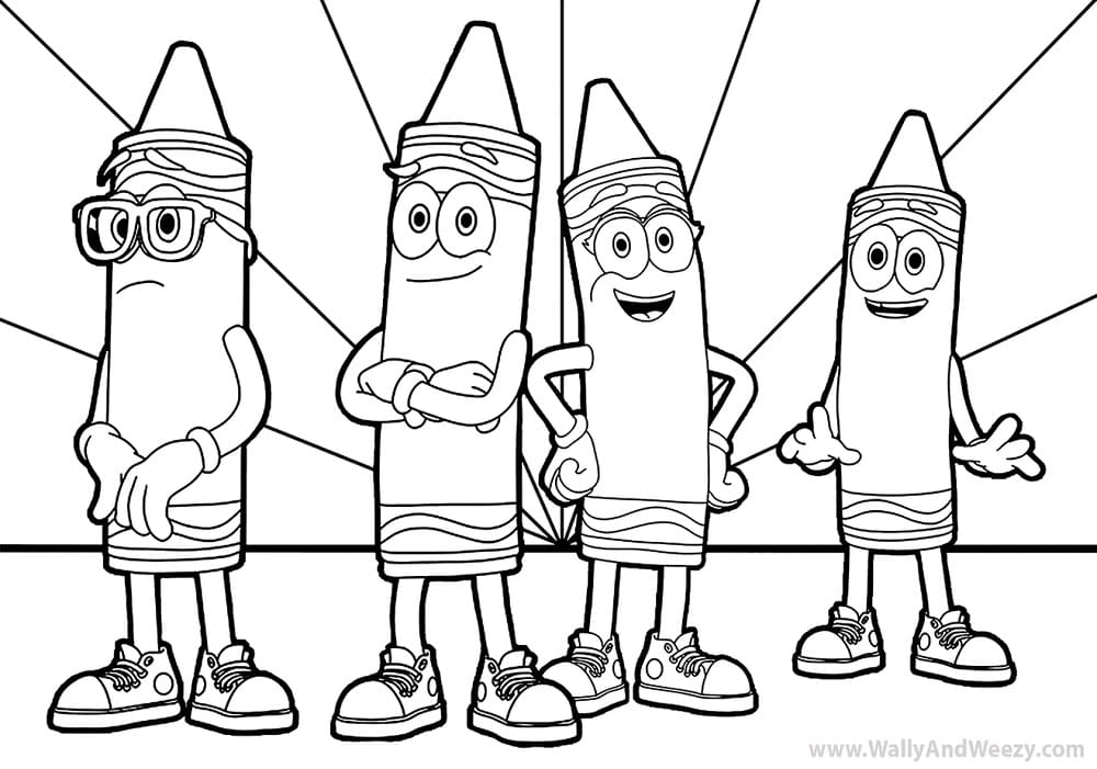 Cartoon Crayons Coloring Page Free Printable Coloring Pages For Kids