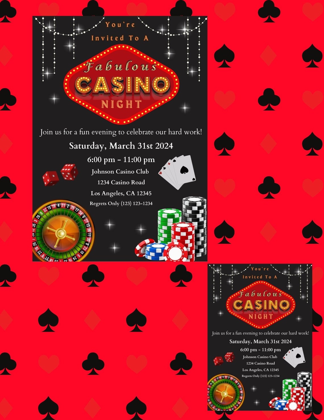 free casino night invitation template